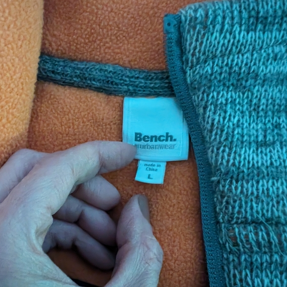 Bench Urbanwear Gray Wool Blend, orange fleece lined hoodie - Picture 5 of 8